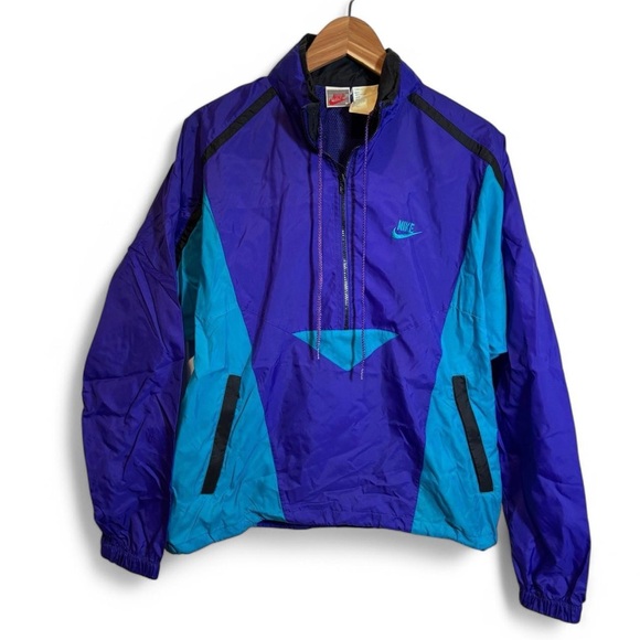Vintage 90s Nike Aqua Berry Lightweight Half Zip Anorak